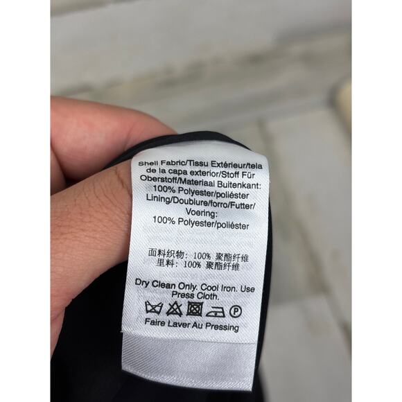 DKNY Womens 6 black Nikki Beach skirt lined pencil midi knee skirt tie front new - Picture 7 of 8